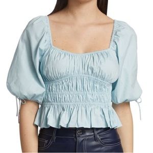 NWT Staud Faye puff sleeve crop top size 6